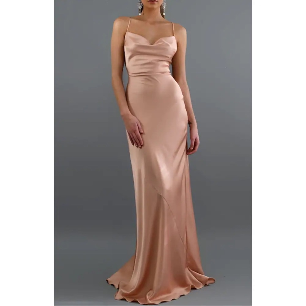 Light pink/blush maxi bridesmaids dress